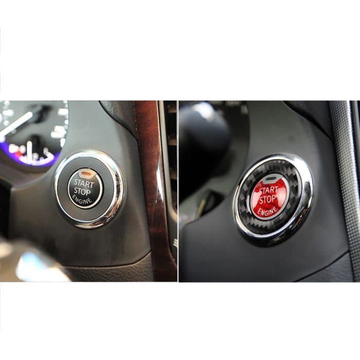 Auto-Kohlefaser-Ein-Knopf-Start-Dekorationsaufkleber für Infiniti Q50 2014-2020 / Q60 / QX60, For Infiniti Q50 2014-2020(Black + Red), For Infiniti Q50 2014-2020(Black), For Infiniti Q50 2014-2020(Red) – Bild 6