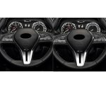 Auto-Lenkradknöpfe aus Kohlefaser, dekorativer Aufkleber für Infiniti Q50 2014–2020 / Q60 / QX60, Steering Wheel Buttons(Black), Steering Wheel Buttons(Red) – Bild 5
