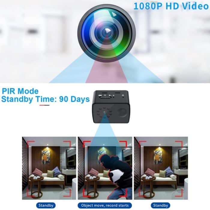 WD20 Mini 1080P HD Camcorder Nachtsicht PIR Motion Action Mikrokamera, MD20 – Bild 4