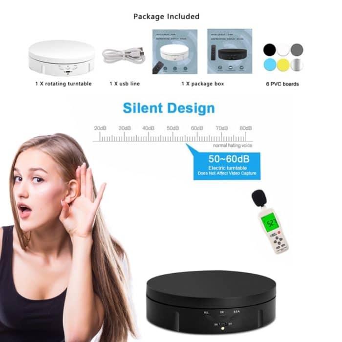 USB-elektrischer rotierender Drehteller-Ausstellungsständer, Belastung: 10 kg, 14.6cm Remote, 14.6cm Remote Mirror – Bild 6