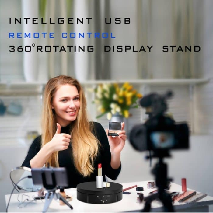 USB-elektrischer rotierender Drehteller-Ausstellungsständer, Belastung: 10 kg, 14.6cm Remote, 14.6cm Remote Mirror – Bild 8