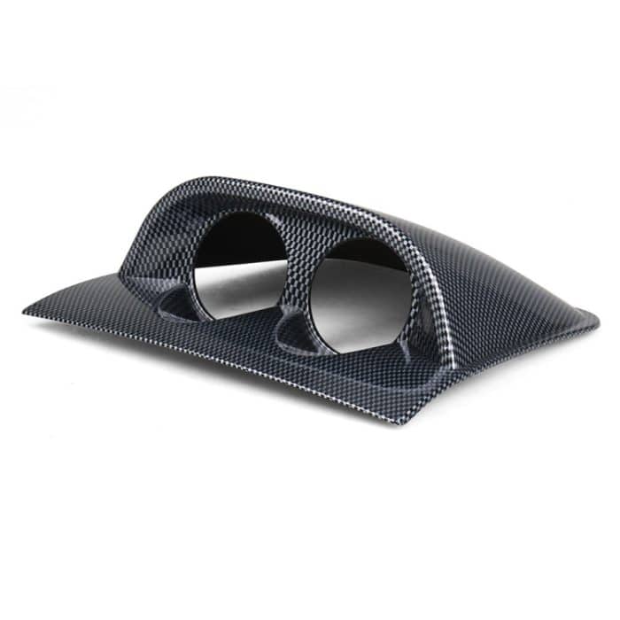 Auto 52mm 2 Löcher Armaturenbrett Messgerät Pod Halterung Halter, 2 Holes, Carbon Fiber, 2 Holes, Black – Bild 3