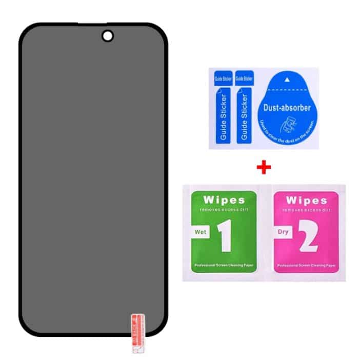 Anti-Peeping-Plasmaölbeschichtete, verschleißfeste Hartglasfolie mit hohem Aluminiumgehalt, For iPhone 14 Pro (1 PC), For iPhone 14 Pro Max (1 PC) – Bild 2