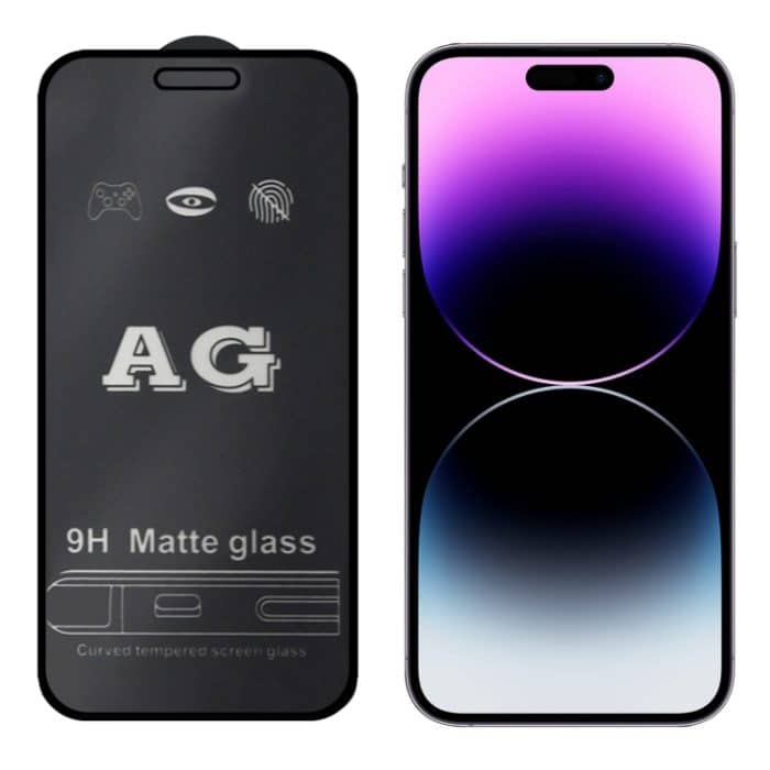 AG Matte Frosted Full Cover Tempered Glass Film, For iPhone 14 Pro (1 PC), For iPhone 14 Pro Max (1 PC) – Bild 1