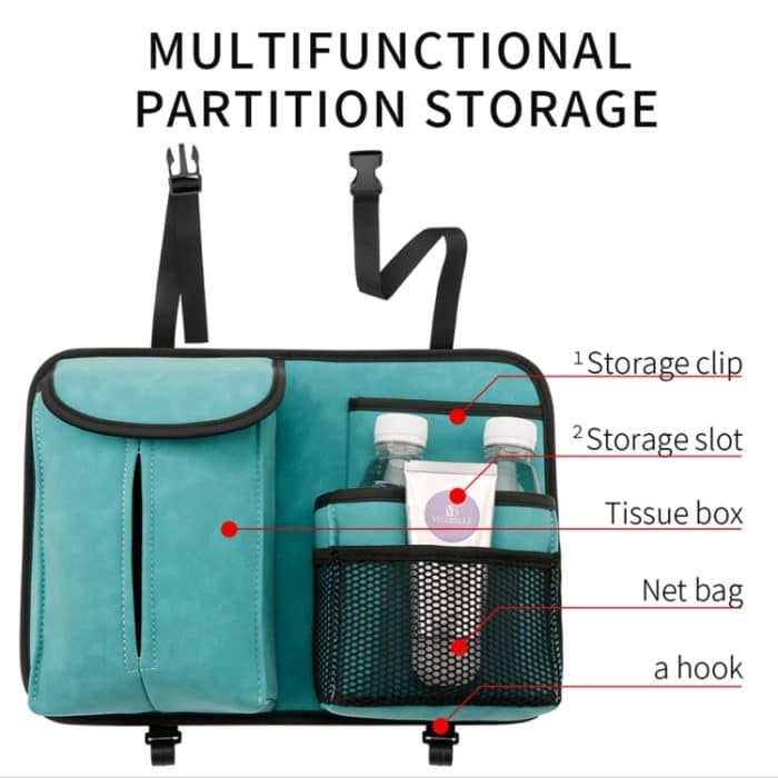 2 Stück Autositz-Rücken-Hängetasche, Schaffell-Leder-Aufbewahrungstasche mit Haken – Bild 4