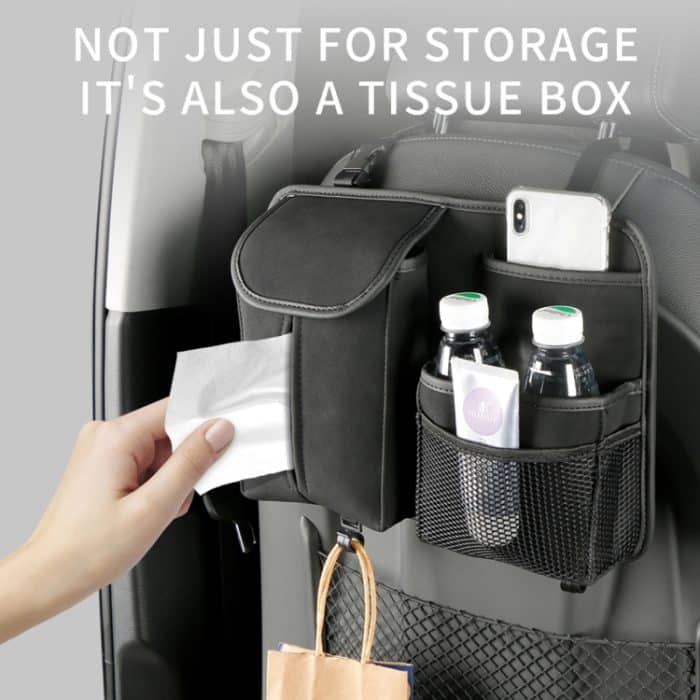 2 Stück Autositz-Rücken-Hängetasche, Schaffell-Leder-Aufbewahrungstasche mit Haken – Bild 5