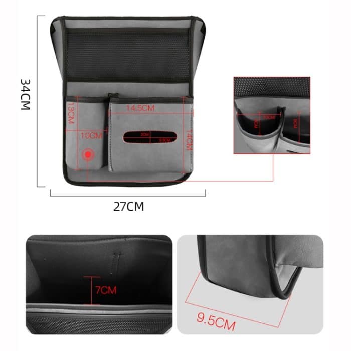 2 Stück Auto-Mittelkonsolen-Hängetasche, Schaffell-Leder-Aufbewahrungstasche – Bild 3