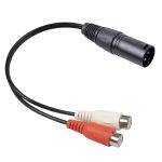 3713 Audiokabel, 3-poliger XLR-Stecker auf 2 x RCA-Buchse, Länge: 20 cm