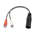 3713 Audiokabel, 3-poliger XLR-Stecker auf 2 x RCA-Buchse, Länge: 20 cm – Bild 2