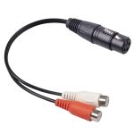 3714 Audiokabel, 3-polige XLR-Buchse auf 2 x RCA-Buchse, Länge: 20 cm