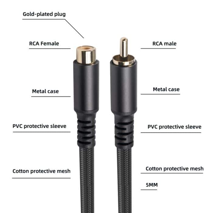 3709MF RCA-Stecker auf Buchse Audio- und Video-Verlängerungskabel, 1.8m, 3m, 6m – Bild 4