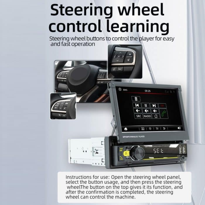 9901 Einziehbarer 7-Zoll-MP5-Player für das Auto Unterstützt UKW- und Handy-Internet – Bild 4