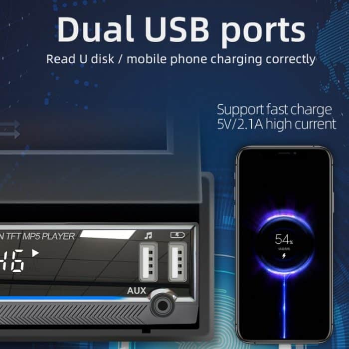 9901 Einziehbarer 7-Zoll-MP5-Player für das Auto Unterstützt UKW- und Handy-Internet – Bild 5