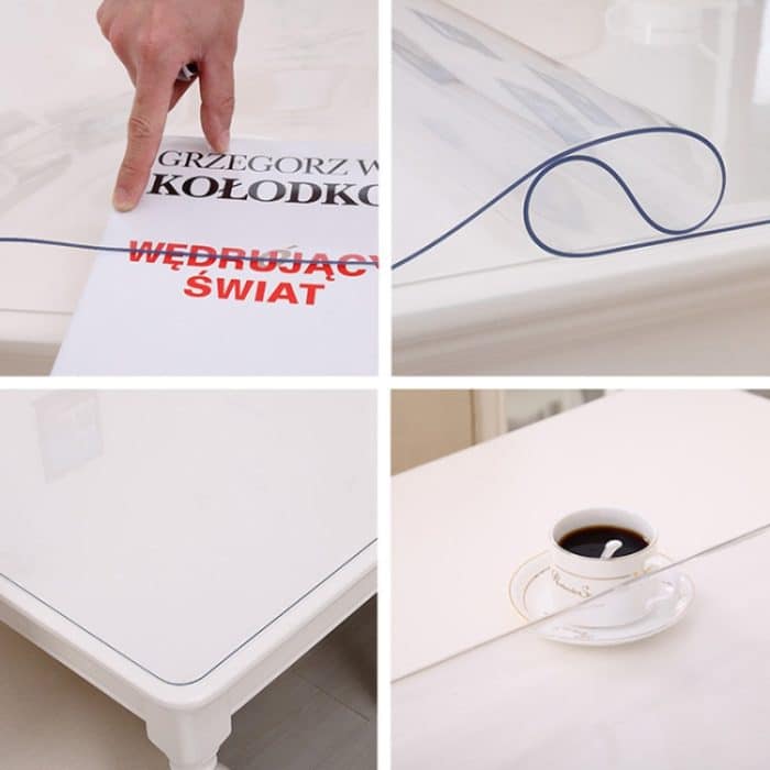 Transparente Tischdecke aus weichem Glas, wasserdichte Tischdecke für den Haushalt, PVC-Tischmatte, Dicke: 1 mm, 80x135cm, 85x135cm, 85x140cm, 90x120cm, 90x130cm, 90x135cm – Bild 4