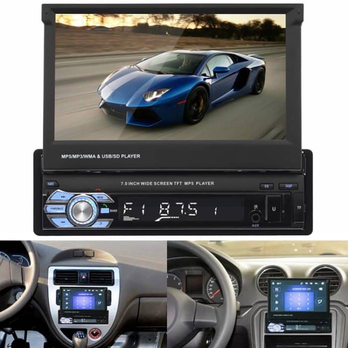 9601 7-Zoll-Auto-elektrisch einziehbarer MP5-Player unterstützt Bluetooth-Freisprechfunktion – Bild 1