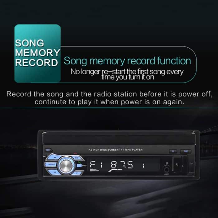 9601 7-Zoll-Auto-elektrisch einziehbarer MP5-Player unterstützt Bluetooth-Freisprechfunktion – Bild 9