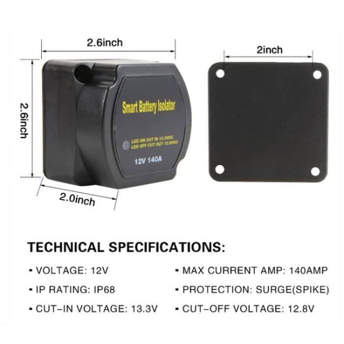 12V 140A Auto Yacht RV Smart Dual Battery Isolation Controller mit Relais – Bild 6