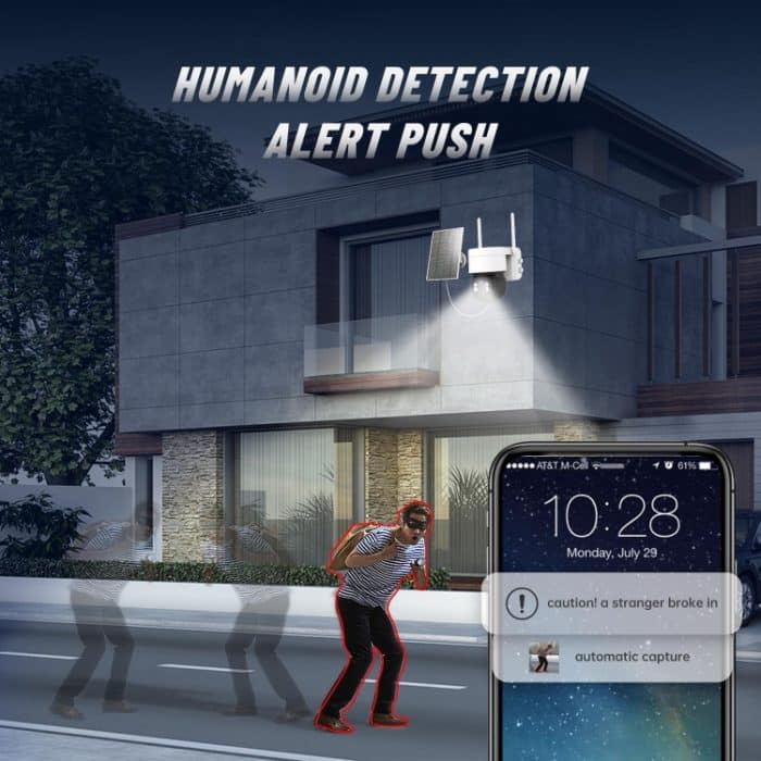 T34 2MP HD IP66 wasserdichte kabellose WLAN-Solarkamera, T34 White, T34 Black – Bild 10