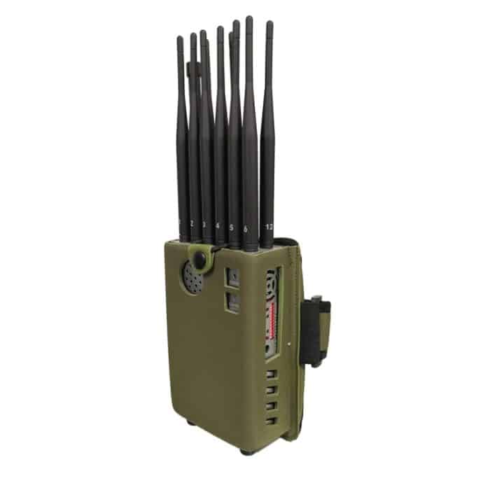 JAX-121A-12A 2G/3G/4G/5.8G/WIFI/GPS/LOJACK Mobiler Signalstörsender mit Fernbedienung – Bild 2