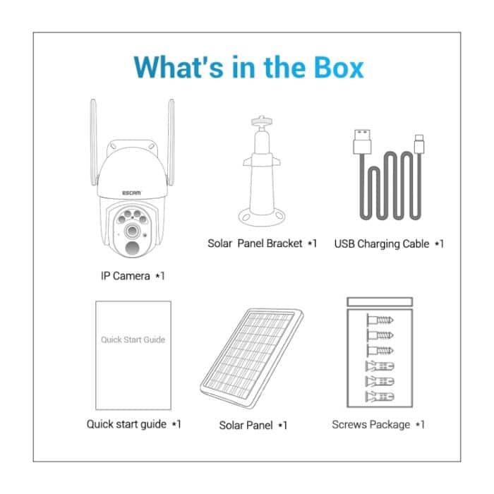 ESCAM QF103 3MP Cloud-Speicher PT WIFI PIR-Alarm-IP-Kamera mit Solarpanel-Batterieunterstützung Vollfarb-Nachtsicht und Zwei-Wege-Audio – Bild 10