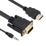 HDMI-zu-VGA-Adapterkabel mit Audio, Länge 1,8 m