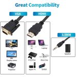 HDMI-zu-VGA-Adapterkabel mit Audio, Länge 1,8 m – Bild 4