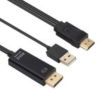 HDMI-zu-USB+DisplayPort-Adapterkabel mit Netzteil, Länge: 1,8 m, 180cm