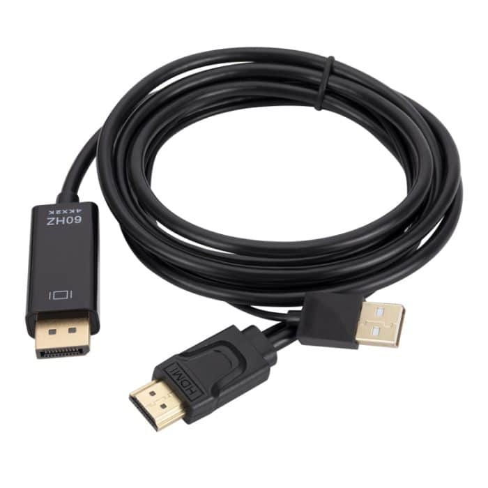HDMI-zu-USB+DisplayPort-Adapterkabel mit Netzteil, Länge: 1,8 m, 180cm – Bild 3