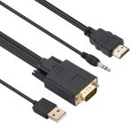 VGA-zu-HDMI-Adapterkabel mit Audioband-Stromversorgung, Länge: 1,8 m