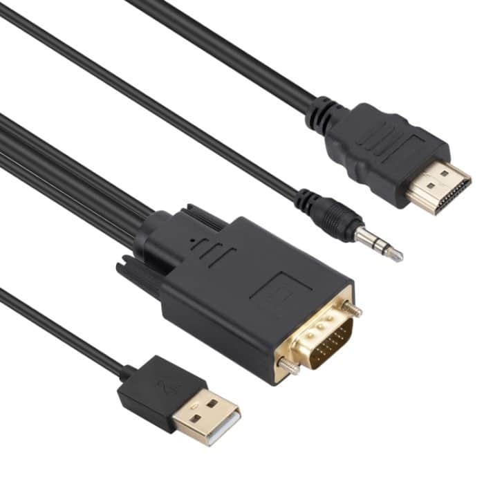 EDA003884701A.jpg VGA-zu-HDMI-Adapterkabel mit Audioband-Stromversorgung, Länge: 1,8 m – Bild 1