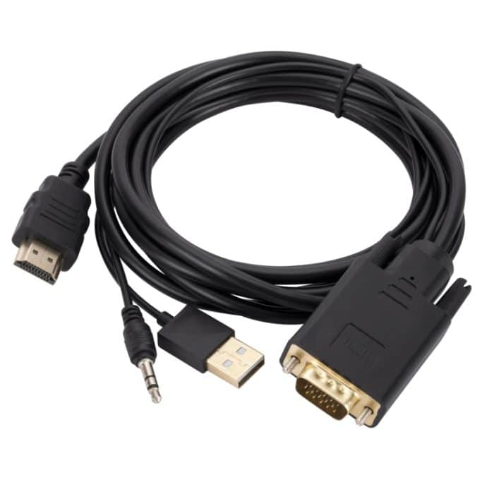 VGA-zu-HDMI-Adapterkabel mit Audioband-Stromversorgung, Länge: 1,8 m – Bild 2