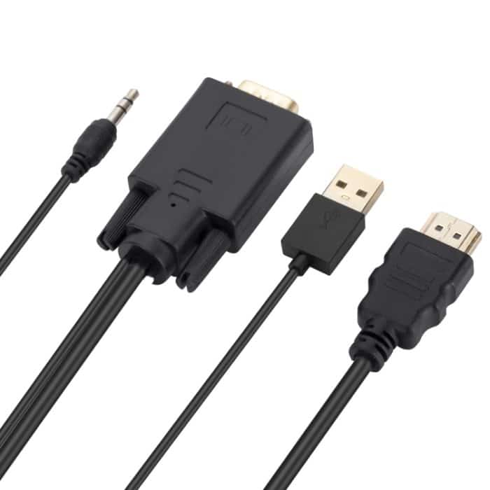 VGA-zu-HDMI-Adapterkabel mit Audioband-Stromversorgung, Länge: 1,8 m – Bild 3