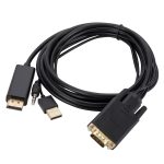 VGA-zu-DisplayPort-Adapterkabel mit Audioband-Stromversorgung, Länge: 1,8 m – Bild 2