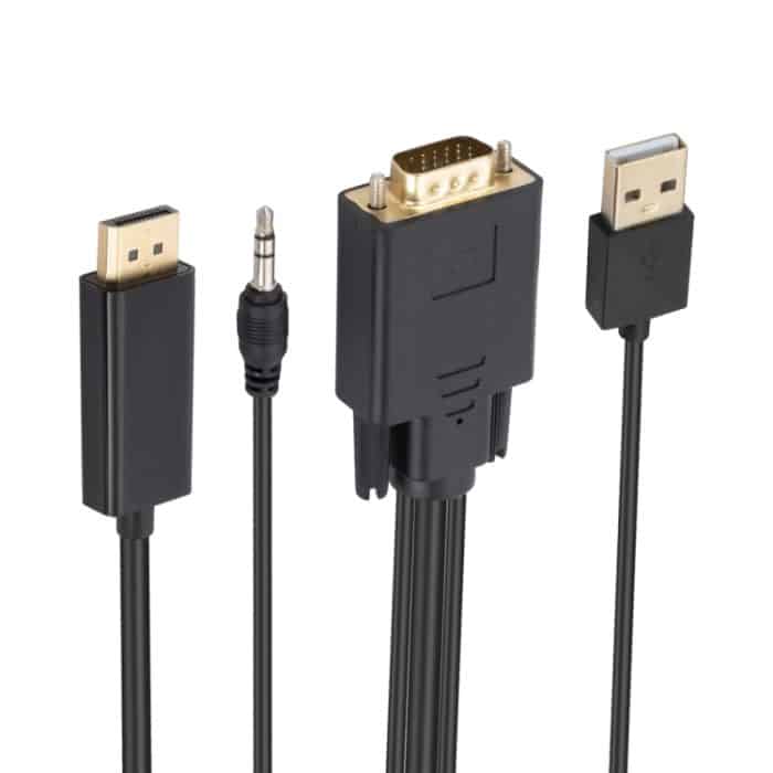 VGA-zu-DisplayPort-Adapterkabel mit Audioband-Stromversorgung, Länge: 1,8 m – Bild 4