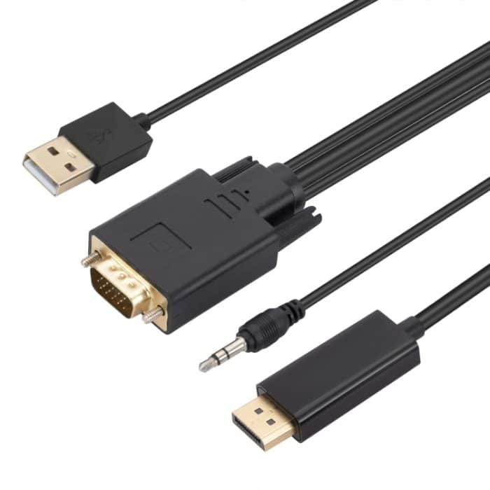 VGA-zu-DisplayPort-Adapterkabel mit Audioband-Stromversorgung, Länge: 1,8 m – Bild 5