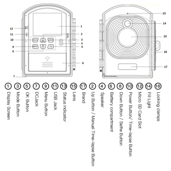 TL2300 2 Megapixel 2,4 Zoll TFT-Bildschirm Vollfarb-Zeitrafferkamera – Bild 8