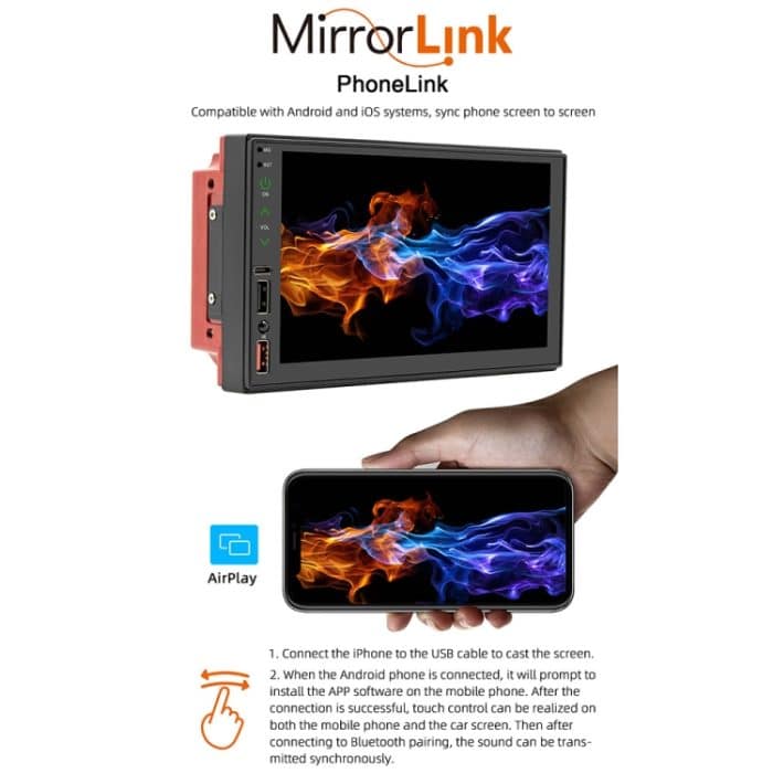 7-Zoll-Wireless-CarPlay-Auto-MP5-Player unterstützt Bluetooth/Reverse/Handy-Internet – Bild 8