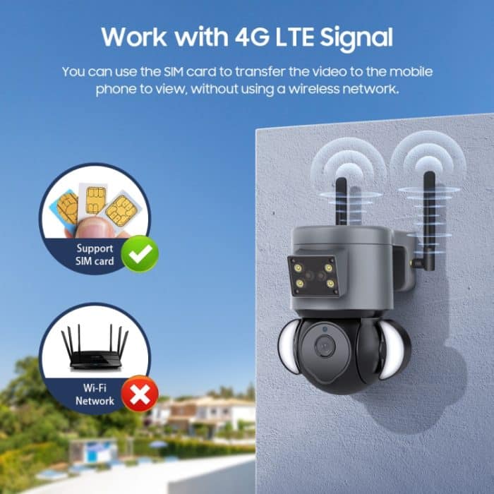 ST-429-4M-TY-4G 4MP 4G Smart Security Flutlichtkamera unterstützt Zwei-Wege-Audio / Nachtsicht, EU 4G-Frequenz – Bild 9