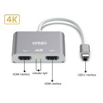 Onten OTN-9175B 4K USB-C/Typ-C auf Dual-HDMI-Ausgangskonverter, OTN-9175B – Bild 3