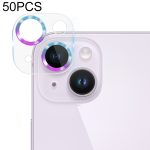 50 Stück gehärtetes Glas mit CD-Textur für die Rückseite der Kamera, For iPhone 14 / 14 Plus (50 PCS)