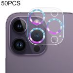 50 Stück gehärtetes Glas mit CD-Textur für die Rückseite der Kamera, For iPhone 14 Pro Max / 14 Pro (50 PCS)