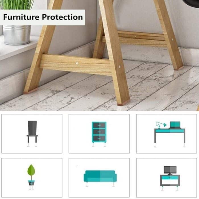 2 Stück 22 mm runde karierte EVA-Tischsofas, rutschfeste, geräuschdämpfende Fußpolster – Bild 5