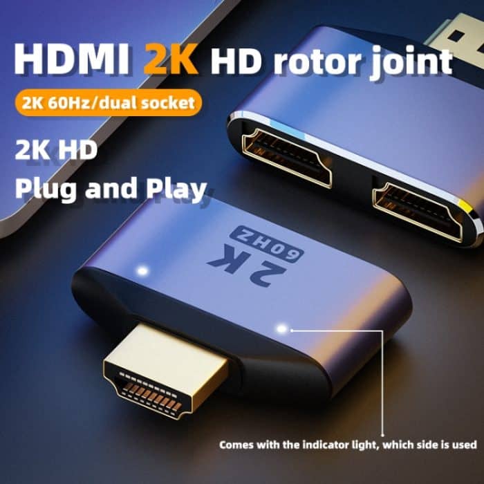 2 in 1 2K 60Hz HDMI Adapter mit Kontrollleuchten – Bild 2