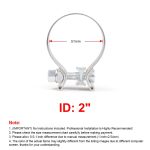 Auto Turbo Auspuff Downpipe O-Band Klemme Edelstahl 304 Flansch Klemme, 2 inch O-Band Clamp, 2.25 inch O-Band Clamp, 2.5 inch O-Band Clamp, 2.75 inch O-Band Clamp, 3 inch O-Band Clamp – Bild 2