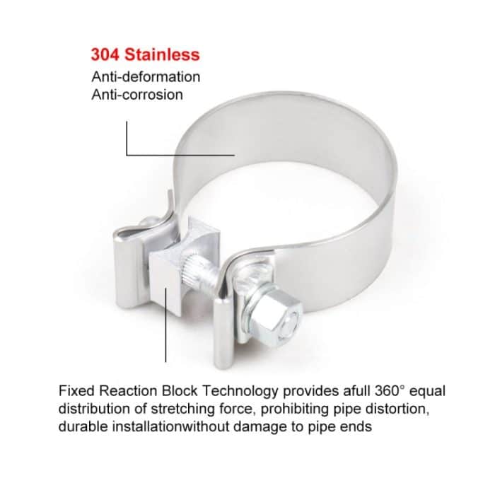 Auto Turbo Auspuff Downpipe O-Band Klemme Edelstahl 304 Flansch Klemme, 2 inch O-Band Clamp, 2.25 inch O-Band Clamp, 2.5 inch O-Band Clamp, 2.75 inch O-Band Clamp, 3 inch O-Band Clamp – Bild 4
