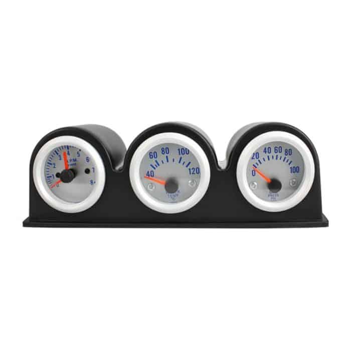 52 mm 3-in-1-12-V-Auto-Kombinationsmessgerät Tachometer + Wassertemperaturanzeige + Öldruckanzeige mit Halterung – Bild 1