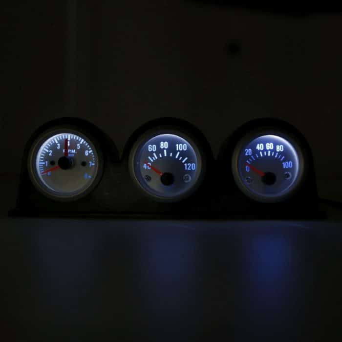 52 mm 3-in-1-12-V-Auto-Kombinationsmessgerät Tachometer + Wassertemperaturanzeige + Öldruckanzeige mit Halterung – Bild 4