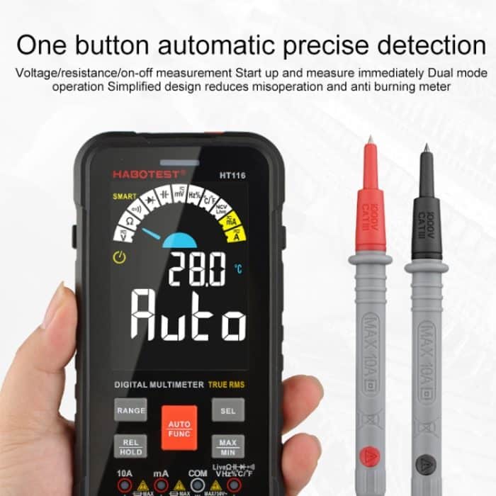 HABOTEST HT116 Intelligentes automatisches Digitalmultimeter mit großem Bildschirm – Bild 3