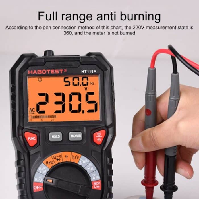 HABOTEST HT118A Hochpräzises automatisches Digitalmultimeter mit doppelter Hintergrundbeleuchtung – Bild 3