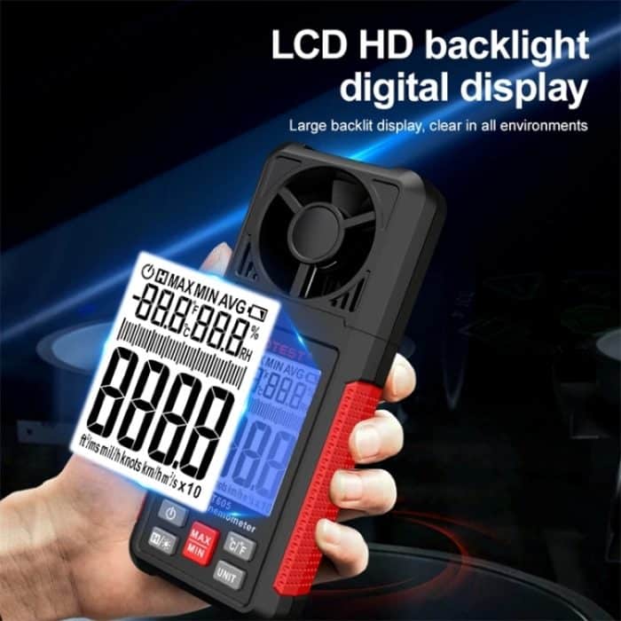 HABOTEST HT605 Tragbares Windgeschwindigkeitsmessgerät mit intelligenter Digitalanzeige – Bild 11